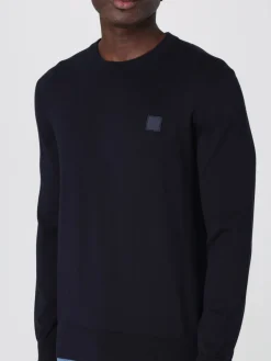 Maglia a girocollo con logo Boss in cotone e cashmere