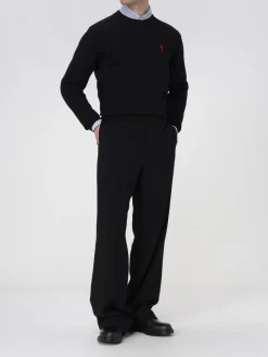 Maglia a girocollo con mini logo Ami Paris