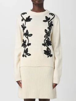 Maglia a girocollo con ricami Jil Sander