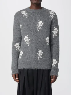 Maglia a girocollo in Alpaca di lana floreale Jil Sander