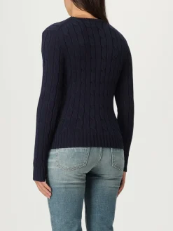 Maglia a girocollo in cotone intrecciato con logo Pony Polo Ralph Lauren