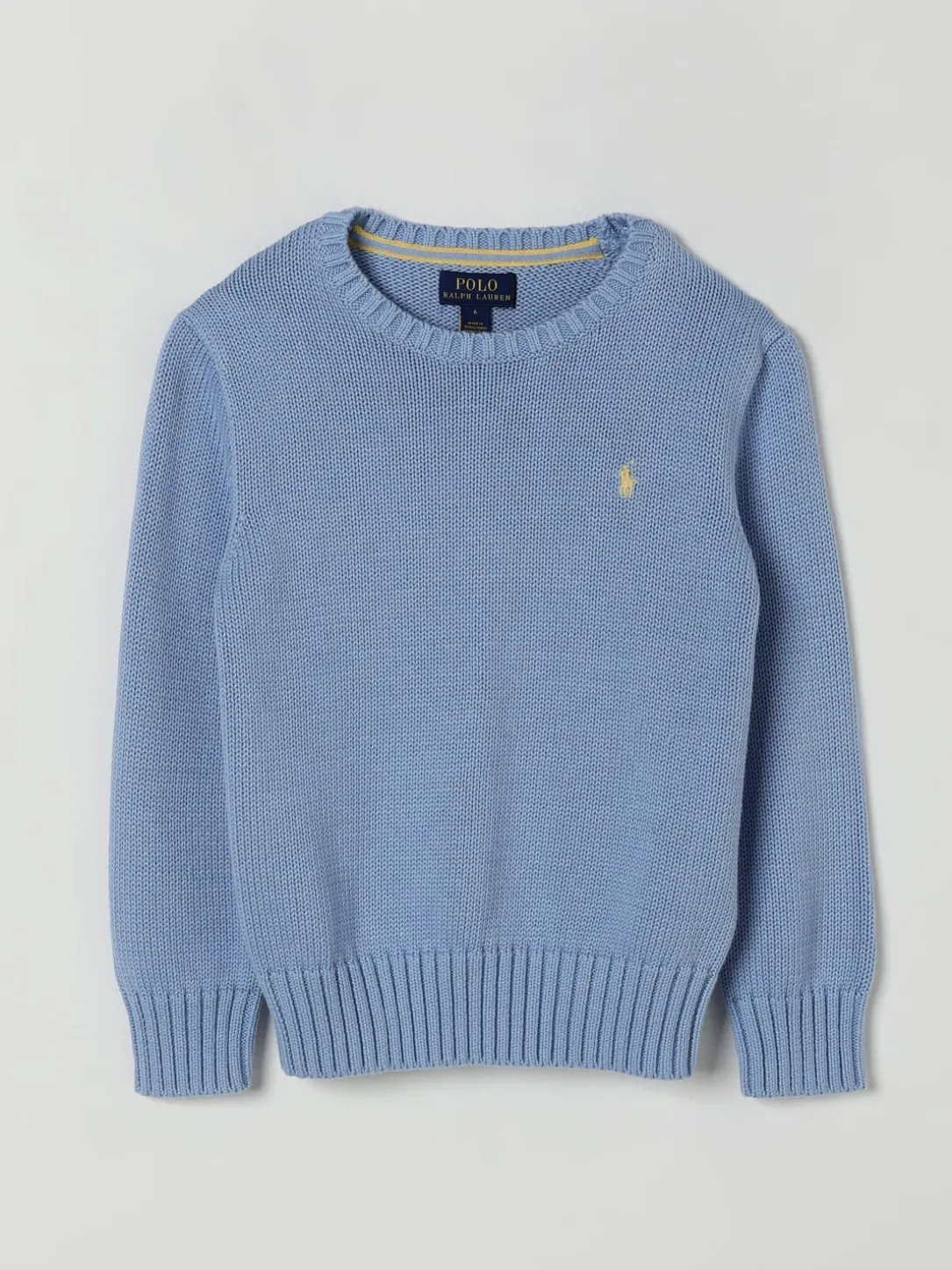 Maglia a girocollo in cotone con logo Pony Polo Ralph Lauren