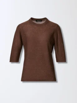 Maglia a girocollo in lana Fabiana Filippi con paillettes