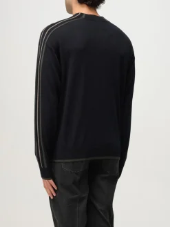 Maglia a girocollo in lana vergine con bande Emporio Armani