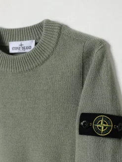 Maglia a girocollo in lana vergine e cashmere Stone Island Junior