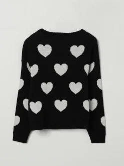 Maglia a girocollo in misto lana con cuori Monnalisa