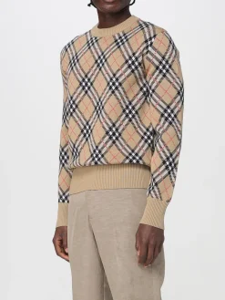 Maglia a girocollo in misto lana check Burberry