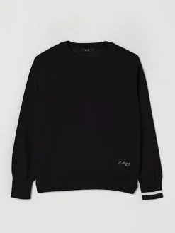 Maglia a girocollo in misto lana con logo N° 21