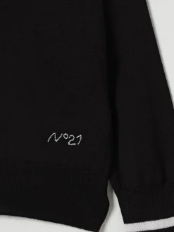 Maglia a girocollo in misto lana con logo N° 21