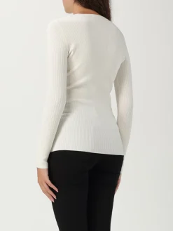 Maglia a v in misto seta con logo Elisabetta Franchi