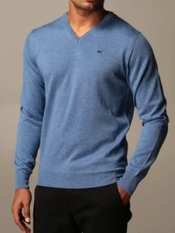 Maglia a v XC in lana Merino extrafine