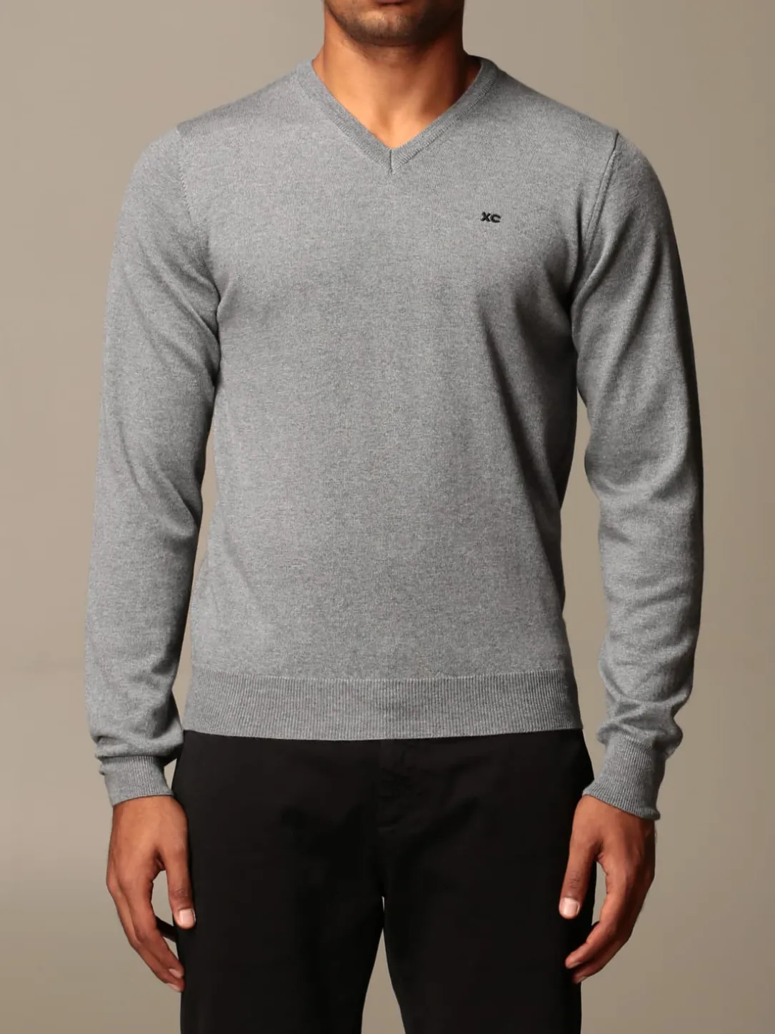 Maglia a v XC in lana Merino extrafine