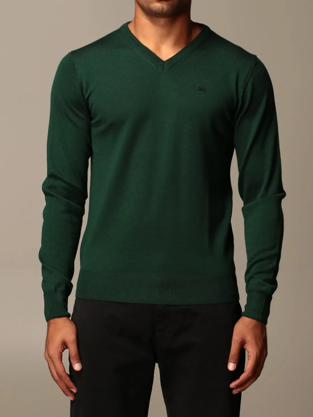 Maglia a v XC in lana Merino extrafine