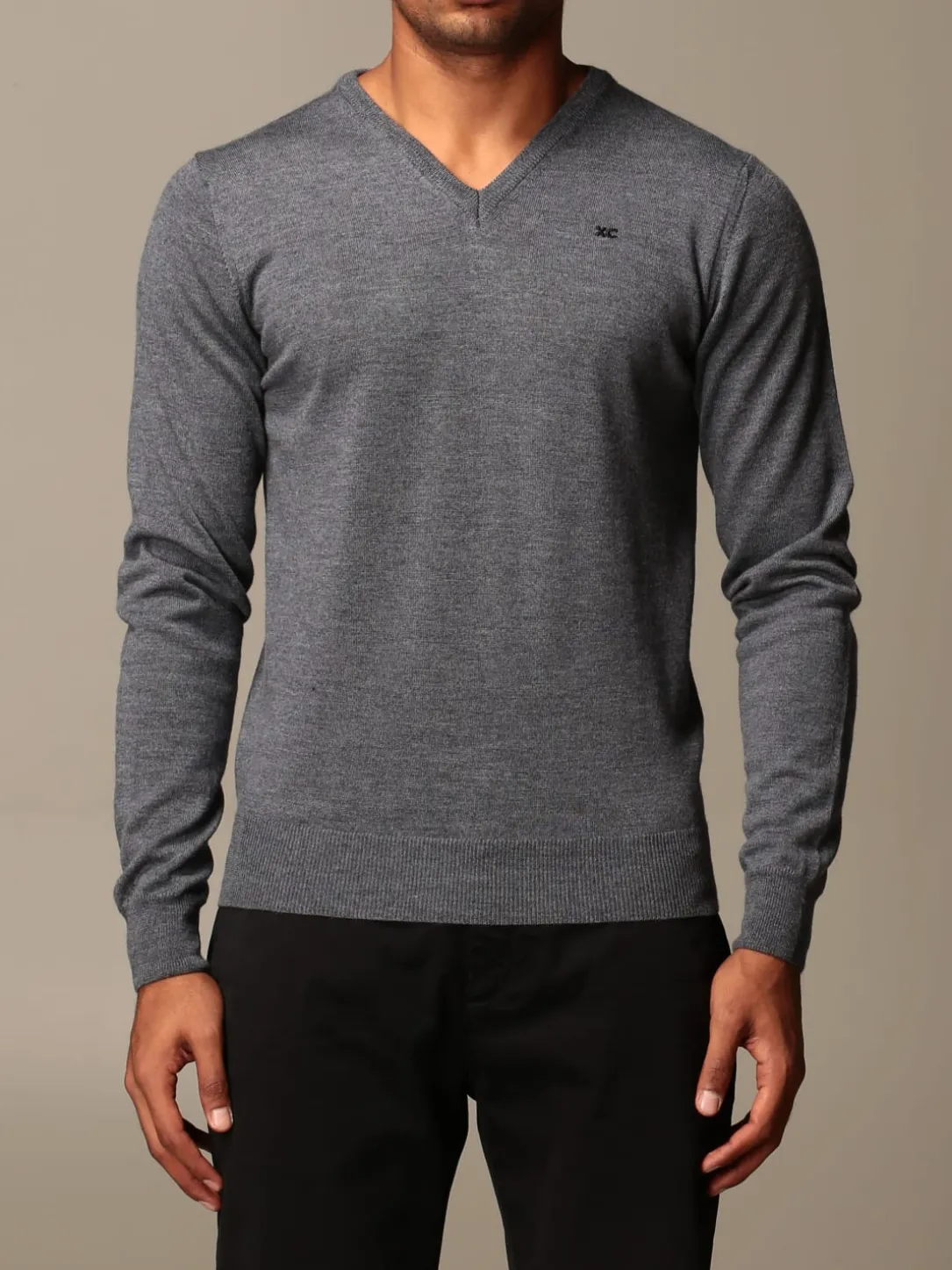 Maglia a v XC in lana Merino extrafine