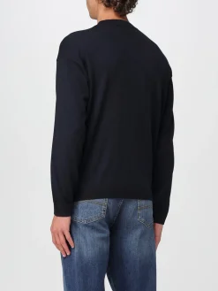 Maglia con logo Emporio Armani in lana vergine rasata