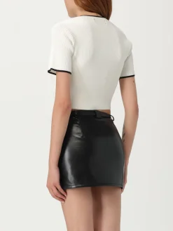 Maglia crop in misto viscosa con mini logo Amiri