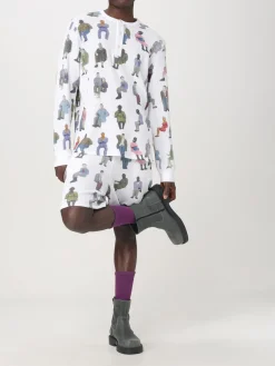 Maglia Henley stampato JW Anderson in cotone a nido d'ape