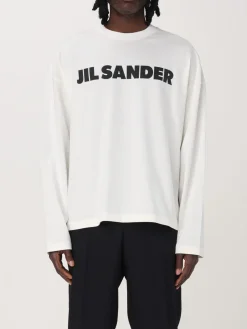 Maglia in cotone con maxi logo Jil Sander
