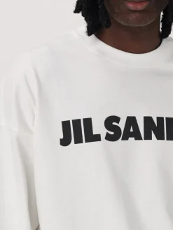 Maglia in cotone con maxi logo Jil Sander
