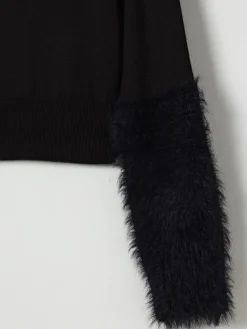 Maglione a dolcevita in misto lana con piume N° 21