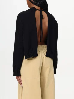 Maglione crop di cotone Marni con rotture