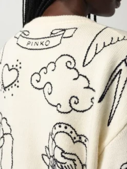 Maglione Pinko in lana merino con ricami