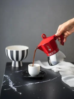 Moka 4 tazze Induction Rossa Bialetti Exclusive in acciaio e alluminio