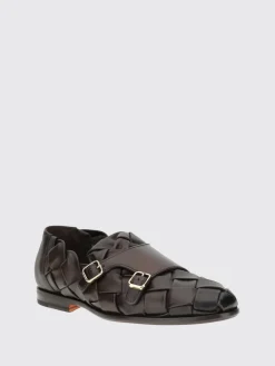 Monk Strap Santoni in pelle intrecciata