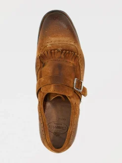 Monk Strap Shanghai Church's in camoscio used con motivo brogue