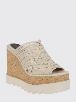 Mules con zeppa Stella McCartney in pelle sintetica intrecciata