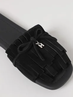 Mules Hogan in camoscio con frange