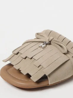 Mules Hogan in camoscio con frange