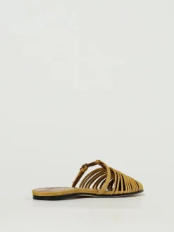 Mules Osip Cumin by Far in camoscio