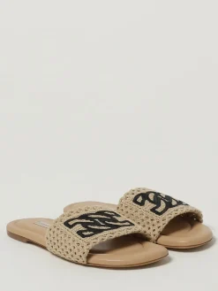 Mules Positano Casadei in rafia con intreccio traforato