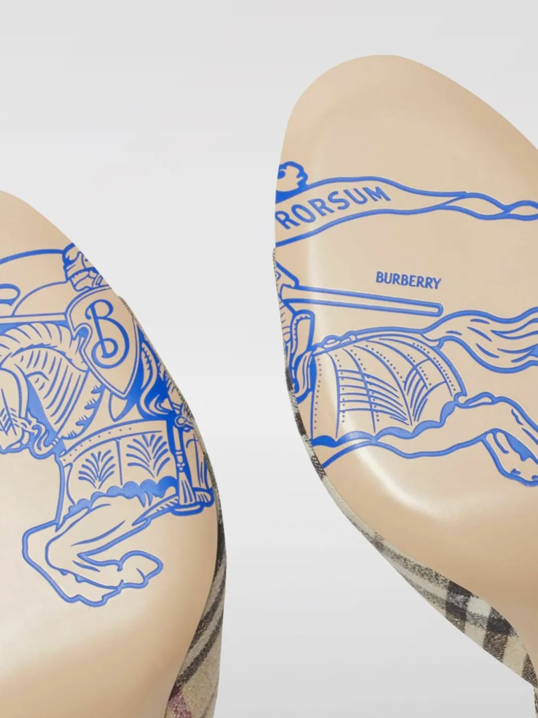 Mules Vintage Check Burberry in lino jacquard