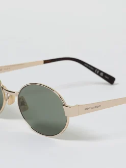 Occhiali da sole con montatura tonda in metallo Saint Laurent