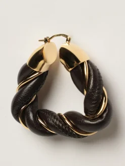 Orecchini Bottega Veneta a cerchi in pelle intrecciata