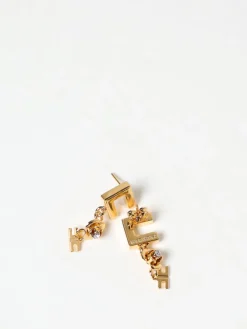 Orecchini Elisabetta Franchi in ottone con strass incastonati