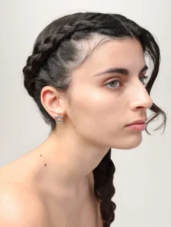 Orecchini Gancini Ferragamo in ottone con strass incastonati