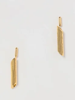 Orecchini Penne Rigate Moschino Couture in ottone