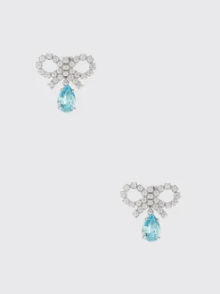 Orecchini Self-Portrait in ottone con strass incastonati