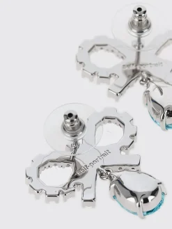 Orecchini Self-Portrait in ottone con strass incastonati