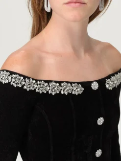 Orecchini Self-Portrait in ottone con strass incastonati