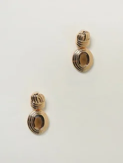 Orecchini Self-Portrait in ottone con cristallo incastonato