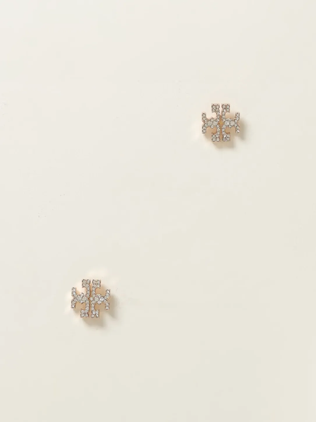 Orecchini Tory Burch in ottone con strass incastonati