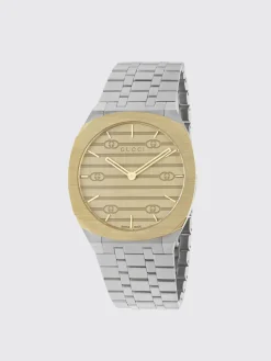 Orologio 25H Gucci in acciaio con placcatura in oro 18k