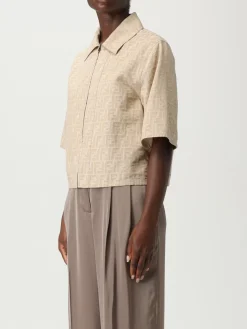 Overshirt Fendi in denim con monogram