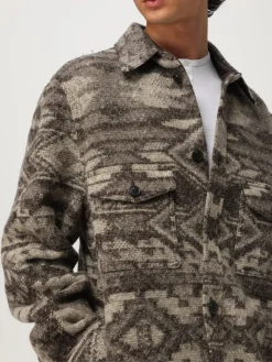 Overshirt Isabel Marant in lana con motivo etnico