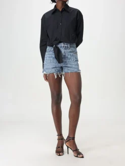 Pantaloncino Alexander Wang in denim con logo