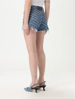 Pantaloncino Alexander Wang in denim con stampa logo